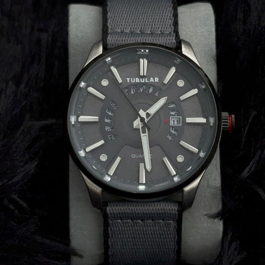 Reloj Tubular Minimalista Gris