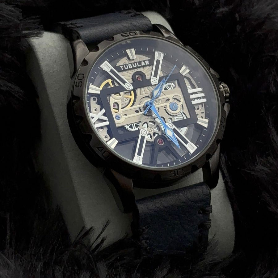 Reloj Tubular Skeleton Azul